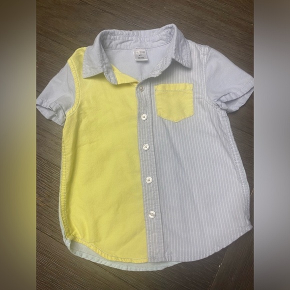 Okie Dokie Colorblock Button Down Short Sleeve Top Shirt 4T - Picture 1 of 3
